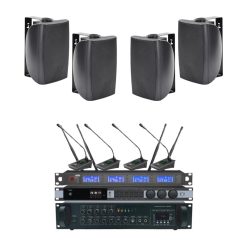 Cấu hình âm thanh phòng họp 4 micro không dây